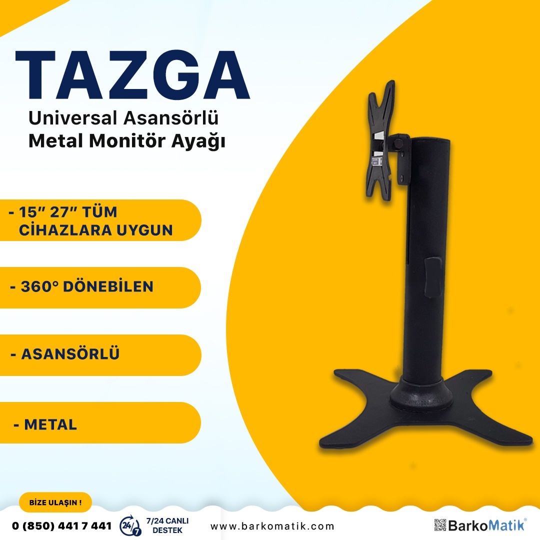 TAZGA AYAK-  17 - 27 " MONİTÖR DESTEKLİ ASANSÖRLÜ (360 DÖNER)