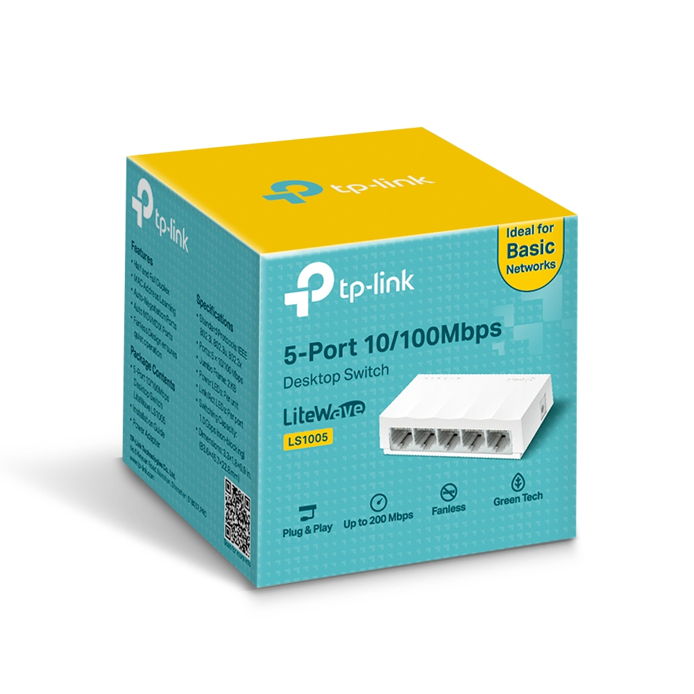 HUB TP-LINK LS1005 5 PORT 10/100 DESKTOP SWITCH