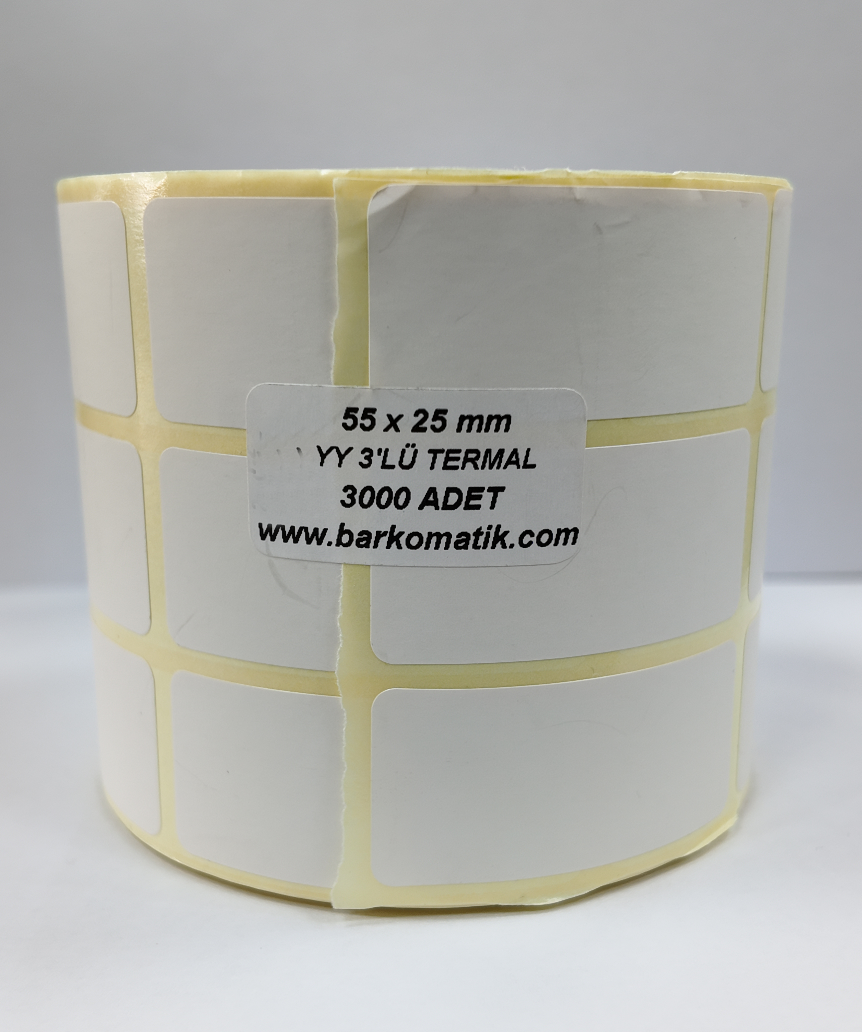 25X55 TERMAL ETİKET 3000 ADET 55X25 3 SIRA DİKEY