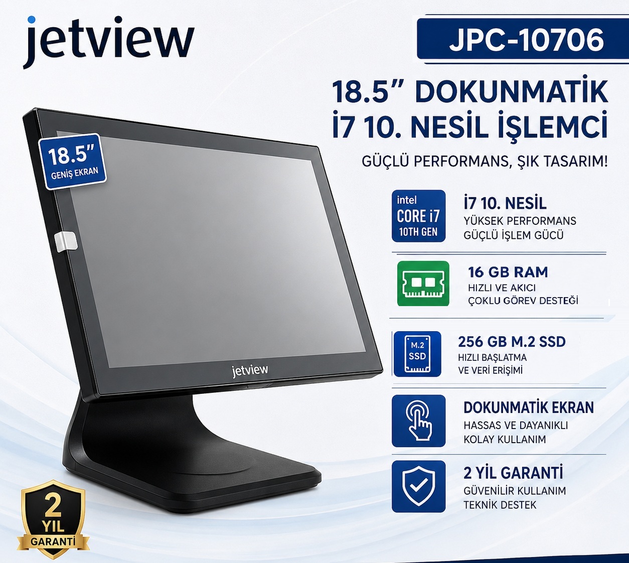 18.5" İ7 10.NESİL 16 GB RAM 256 SSD JETVIEW JPC 10706