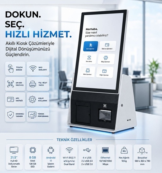21.5" J6412 8 GB RAM 128 GB RAM YAZICI OKUYUCU NFC WİFİ JETVİEW KSK-J6412