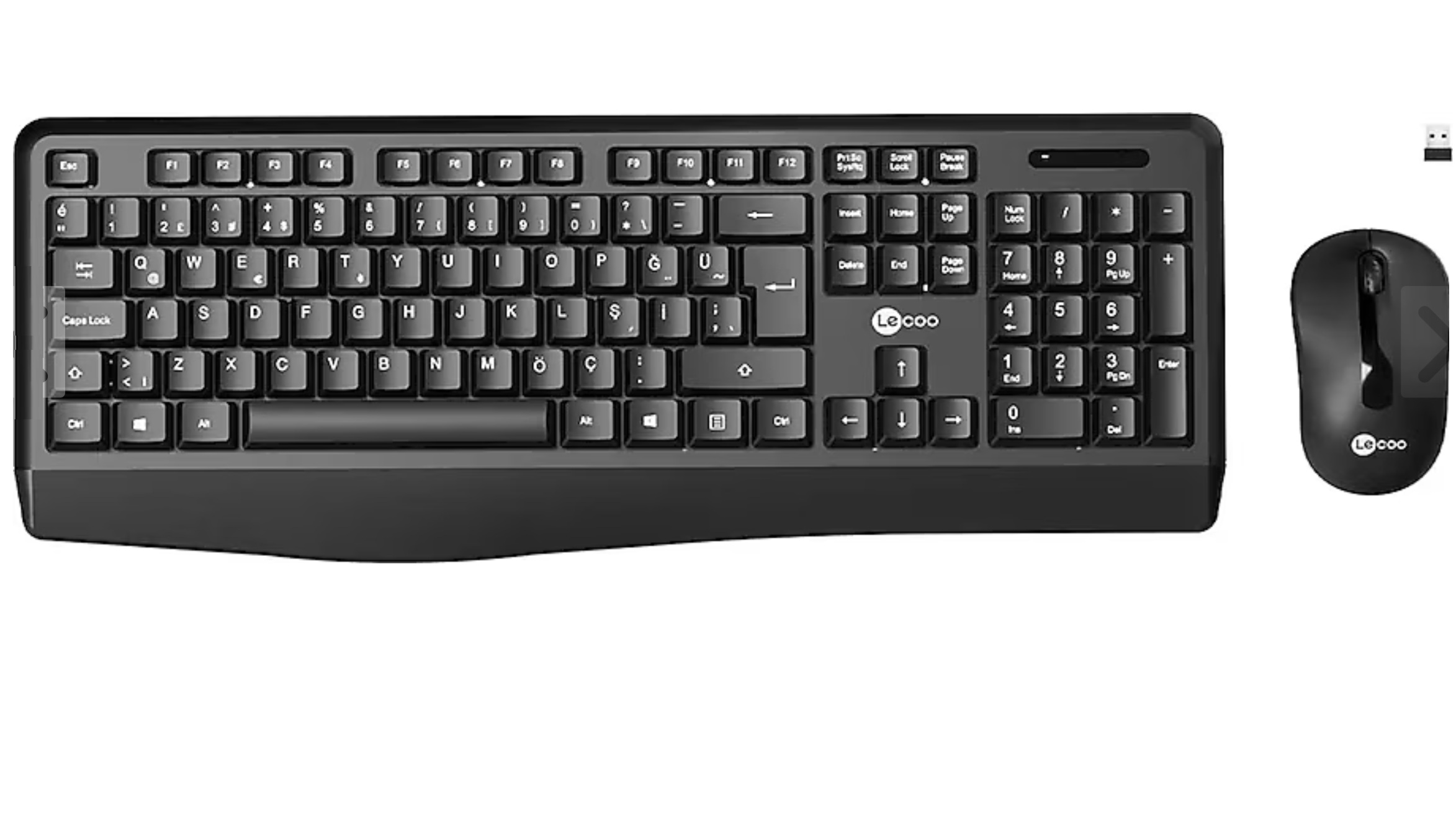 KLAVYE-LENOVO LECOO KW211 KABLOSUZ TÜRKÇE Q KLAVYE  MOUSE SET SİYAH