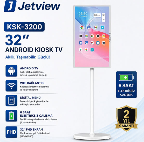 32" ANDROID KIOSK TV 6 SAAT JETVIEW KSK-3200