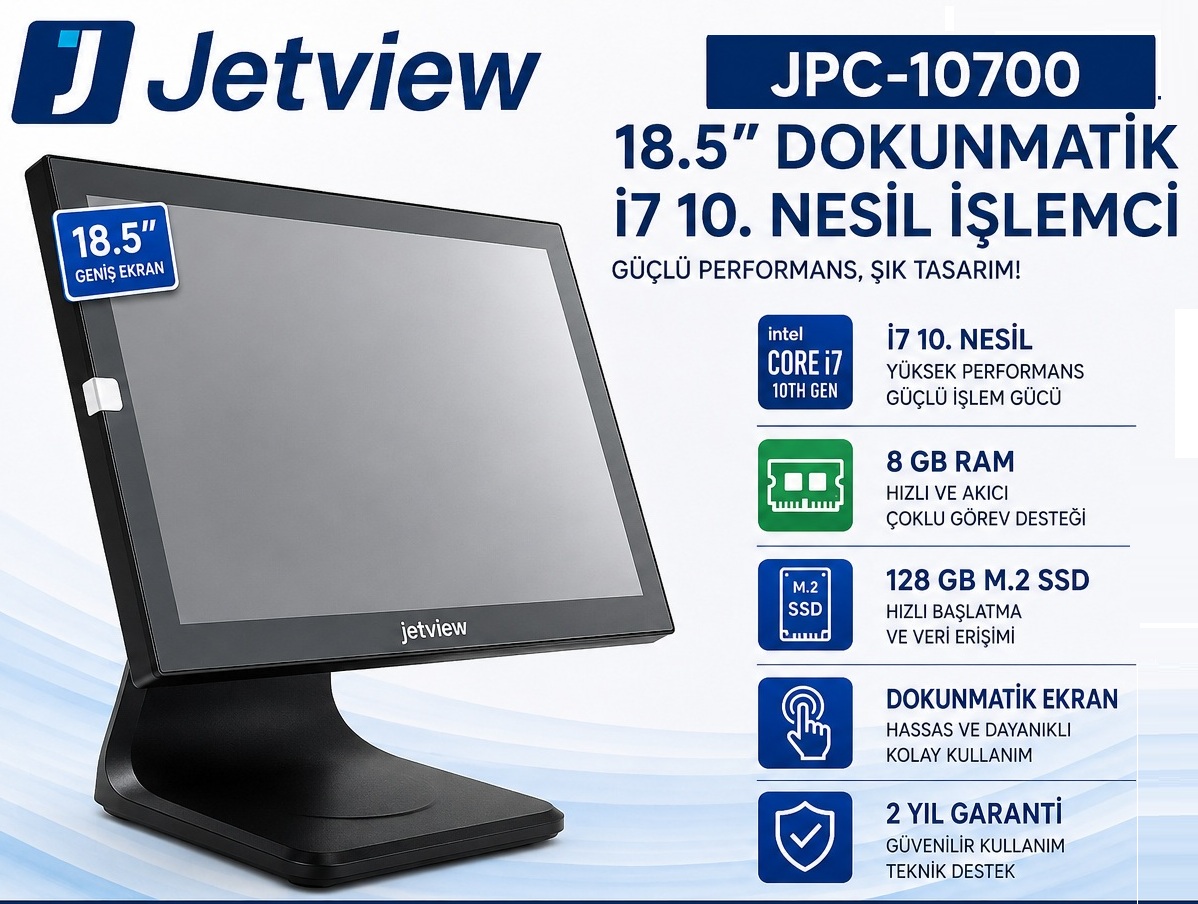 18.5" İ7 10.NESİL 8 GB RAM 128 M2 JETVIEW JPC-10700