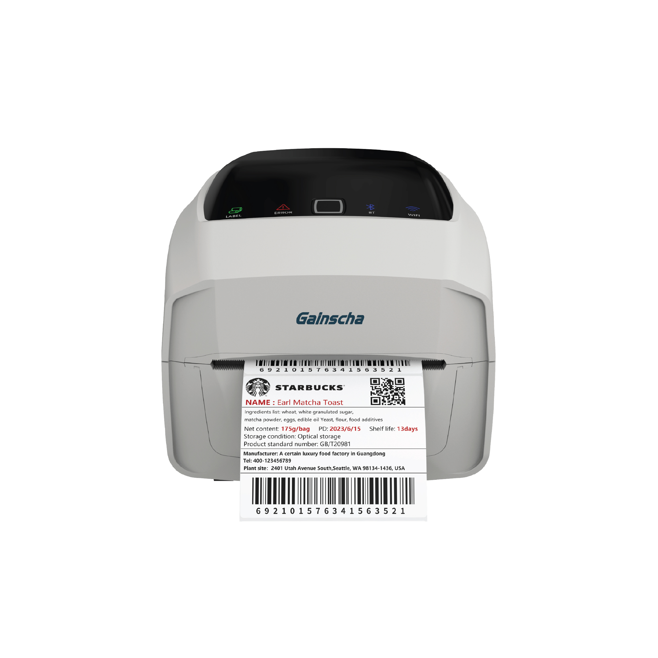 GAİNSCHA BY248D (GS2408D) WHİTE USB/LAN BARKOD YAZICI