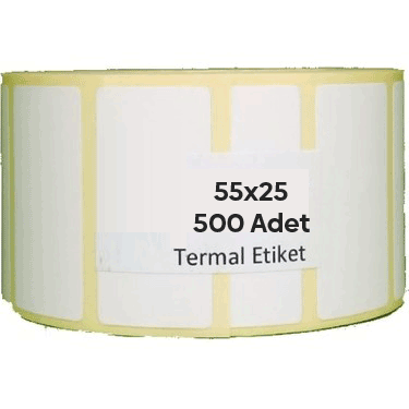 55X25 TERMAL ETİKET 1000 ADET  YATAY
