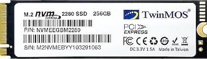 HDD-M2 TWINMOS 256 GB M.2 PCIE NVME 3600/3250 NVME256GB2280AP